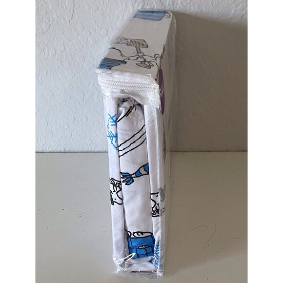 Peanuts Snoopy Puffy Coat FULL SIZE Sheet Set Christmas Puffer Jacket White Blue - Picture 12 of 13